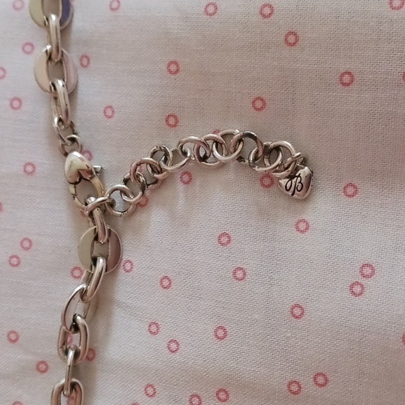 Brighton Modern Love Round Disc Long Silver Chain Necklace - Picture 2 of 6